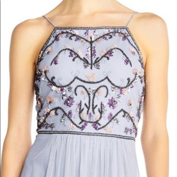 Adrianna Papell Serenity Tulle Halter Flor… - Picture 2 of 11